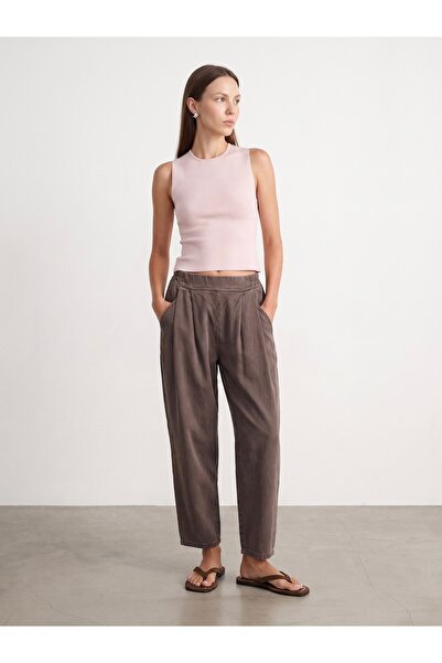 Dilvin 72349 %100 Pamuk Beli Lastikli Jean-Kahve