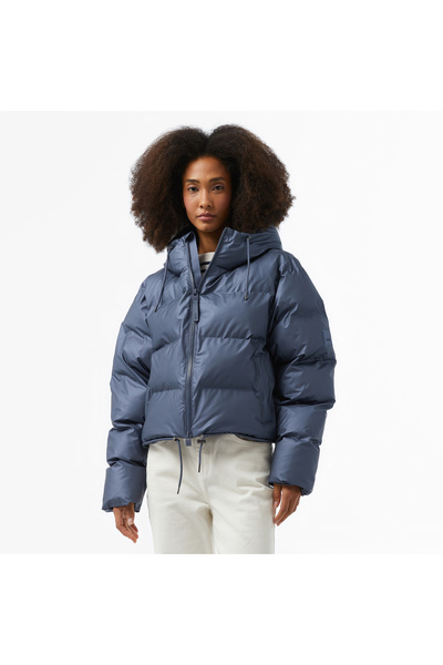 Rains Alta Short Puffer Kadın Lacivert Mont