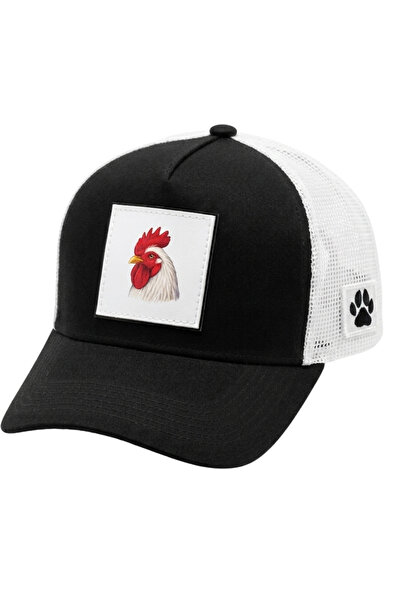 All animals Rooster Printed Patch Detailed Mesh Trucker Baseball Cap