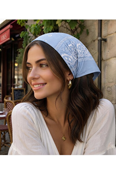 MutluBiDünya Etnik Desen Kare Pamuklu Bandana Fular