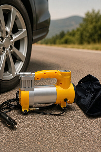 CY-1 12V Taşınabilir Hava Kompresörü – 150 PSI – Basınç Göstergeli – LED Aydınlatmalı