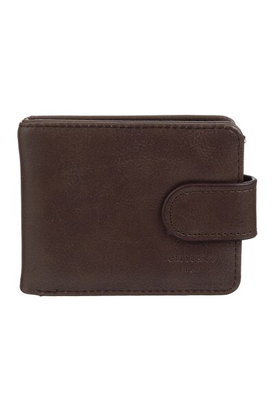 Exclusivo Portofel bărbați, maro, 11x10cm – organizare elegantă pentru bani ș...