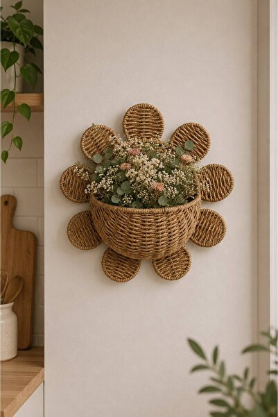 GLAMZE Hasır Çiçeklik - Aksesuar 42 cm