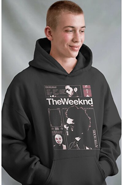 SEVBANO هودي فاخر كبير الحجم مطبوع من الأمام للجنسين من The Weeknd After Hour...