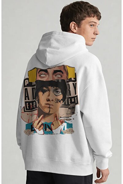 SEVBANO Eminem Rapper Singer Back Printed Unisex Oversize Combed Cotton Hoodie