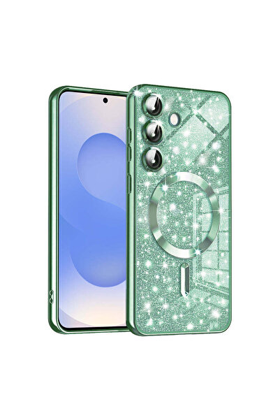 Techsuit Husă pentru Samsung Galaxy S25, Lux Glitter MagSafe, albastru - verd...