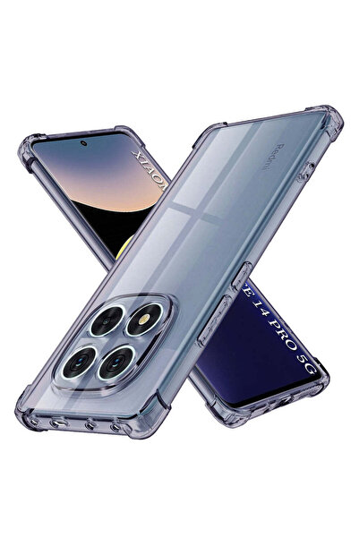 Techsuit Калъф за Xiaomi Redmi Note 14 Pro 5G, Удароустойчив прозрачен силико...