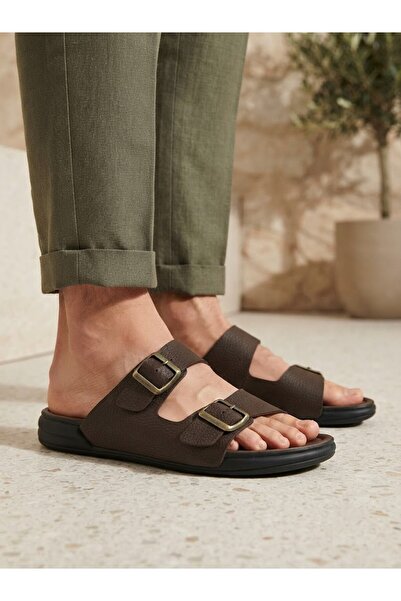 BENTO Vanguard Çift Tokalı Comfort Taban Erkek Terlik & Sandalet