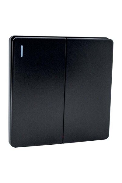 Duravel Double Rocker Light Switch, Black, 2 Gang, Wall Mounted, Modern Desig...