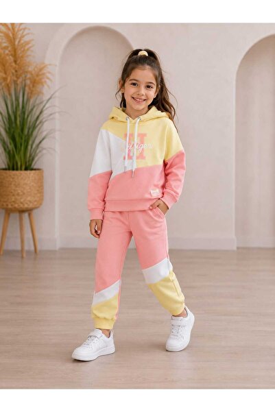 Hafez Kids Kız Çocuk Kapüşonlu 2'li Eşofman pijama Takımı