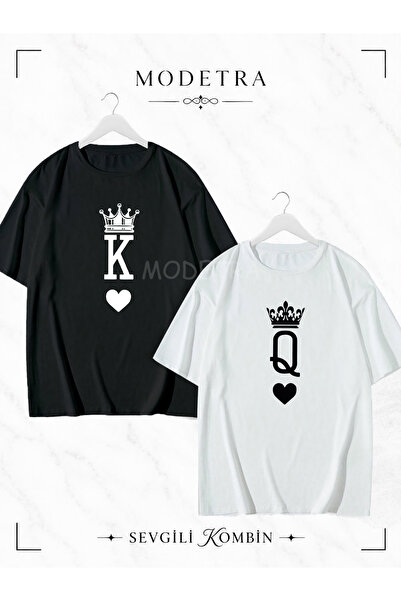 Modetra Women's Men's K&Q Playing Cards Medium Front Printed Lover Couple Com...