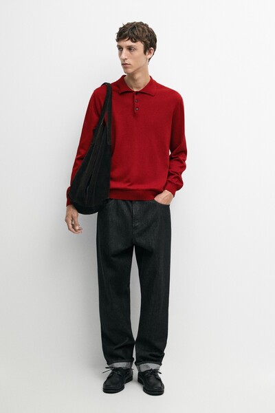 Massimo Dutti %100 pamuklu polo yaka triko