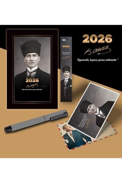Yıldızan ألبيمو 2026 قلم بطاقة بريدية لوضع علامات على أجندة أتاتورك بغطاء - ر...