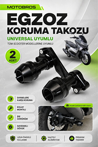 Motobros Motosiklet Volta Apec Uyumlu Egzoz Koruma Takozu Özel Üretim Cnc Mod...