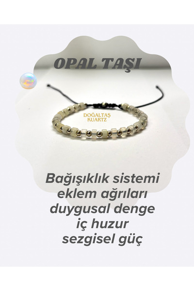 Generic Brand Opal Stone Macrame Bracelet