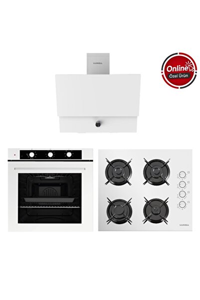 Luxell OPTİMUM BEYAZ CAM ANKASTRE SET