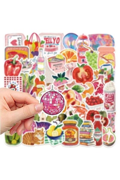 Choice 50PCS 50Pcs Retro Cute Food Pattern Waterproof Decals For Luggage Lapt...