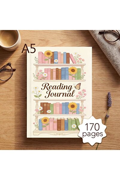 Choice WHITE A5 Reading Journal, 170 Pages, with Reading Log & 52 Book Review...