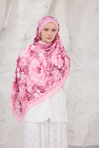 Mira İpek Patterned Bamboo Shawl Tok Duran Women's Shawl Bk47