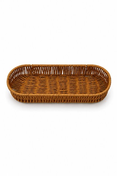 NATUREL DEKOR Rattan Set of 3 Oval Storage Boxes and Organizers - Bohemian, Basket, Napkin Holder, Organizer, Scandinavian