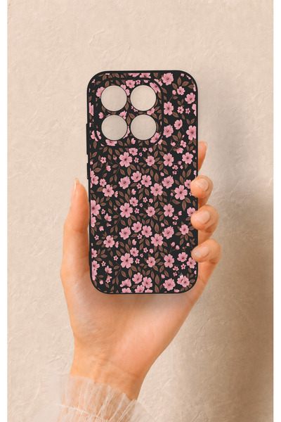 Vip Case Xiaomi Mi 17 5G Uyumlu Mini Pembe Çiçek Desenli Silikon Kılıf