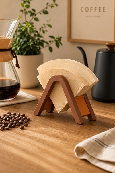 craftopya Dekoratif Filtre Kahve Kağıdı Standı - V60 Filtre Kağıdı Tutucu Organizer - Kahve Köşesi Aksesuarı