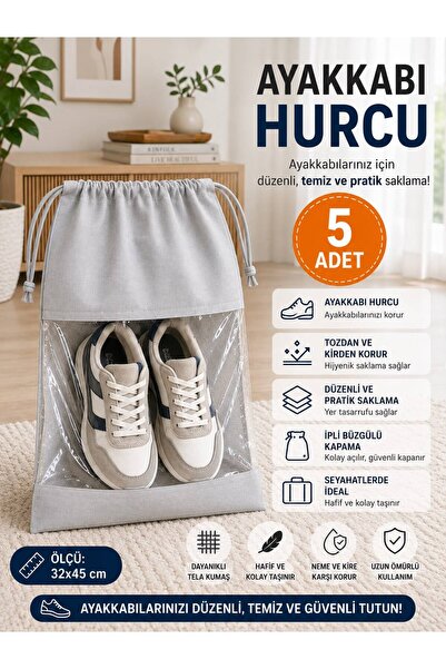 Spartek home textile 5 قطع من حقائب تخزين الأحذية ذات النوافذ الشفافة/حقيبة ا...