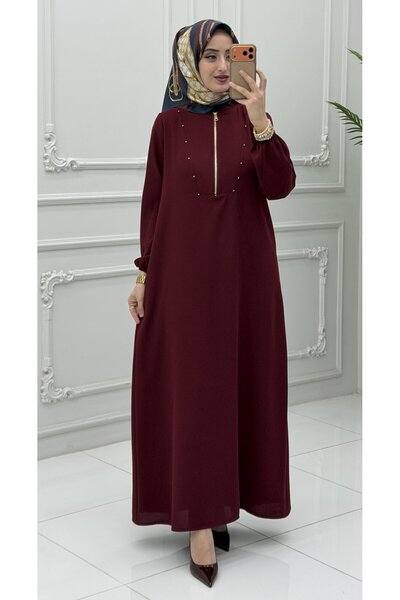 USLUCAN ALIŞVERİŞ Öykü Dress Burgundy