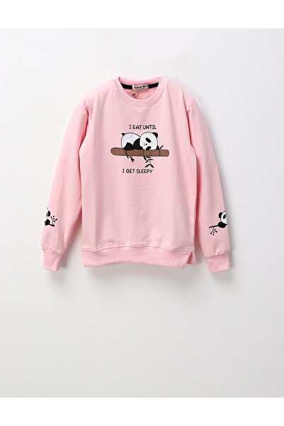 MiniKids Bluza I EAT UNTIL fetite, roz