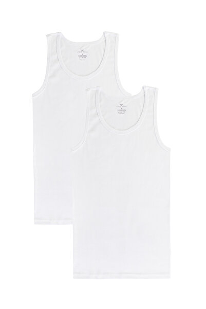Steve Wolls Men's White Large Size 2-Piece Strap Bamboo Undershirt - 33411