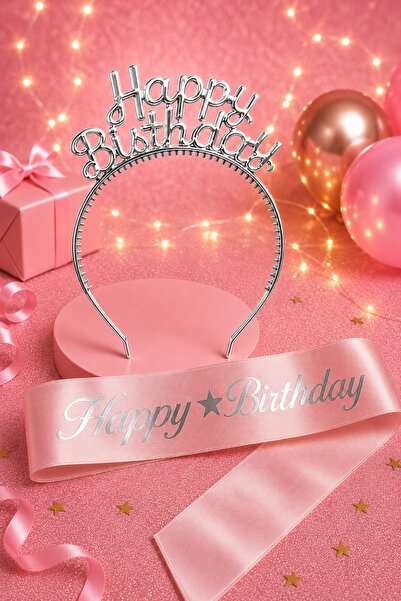 Larenya Happy Birtday Plastik Taç Kuşak Set