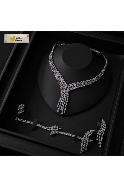 jewelrystore Diamond-Like Zircon Accessories Set with Packaging