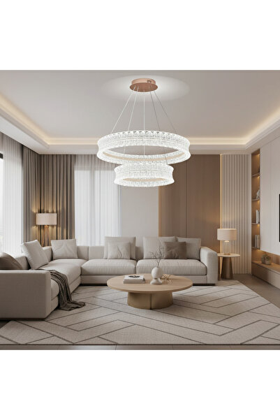 Alessandro DESIGN Lustra LED Cristal cu telecomanda, 118W, Lumina Calda/Neutr...