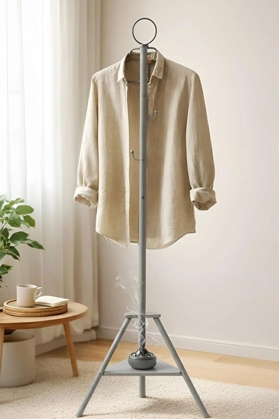 Cady One 175cm Height Clothes Steamer, Tripod Stand Garment Rack with Hooks P...