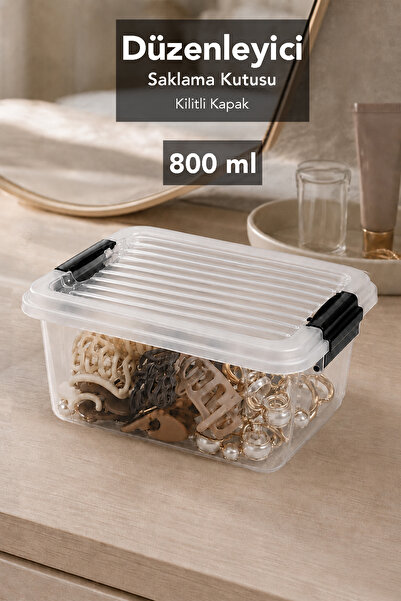 Meleni Home Jewelry Storage Box - Decorative Locking Lid Makeup Organizer Cab...