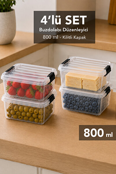 Meleni Home Organizator pentru frigider mic, cu 4 compartimente - Organizator...