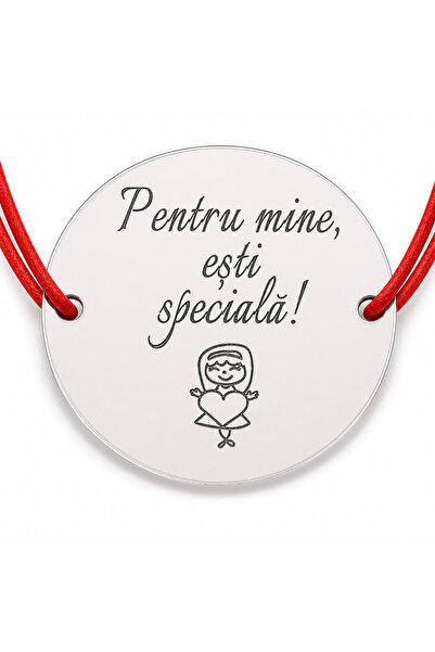Simoshop Brățară argint 925 Pentru Mine Ești Specială, șnur reglabil — cadou