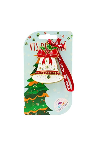 Ginza metal decoration, winter dream, bell model with red ribbon