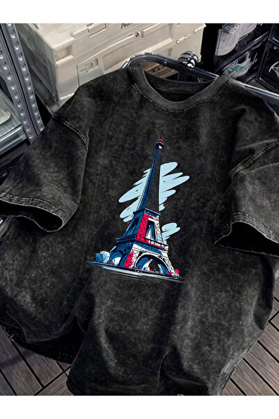 Pink Sky Unisex Oversize Vintage Washed Street Style Μόδα του δρόμου Βαμβακερ...