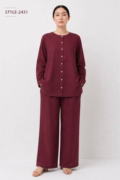 LINELLE Women's Relaxed Fit Linen Blend Co-Ord Set