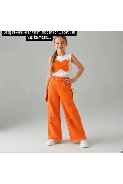 Pantolonlu tişört nakışlı takım