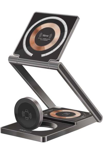 HXD Zoomlion 3-in-1 Magnetic Wireless Charging Station – 15W Foldable Fast Ch...