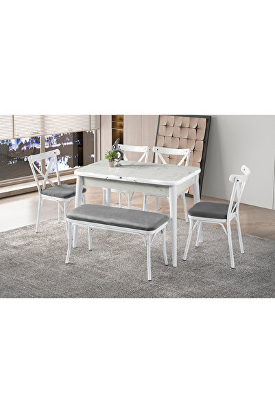 Erz Design İkon Banklı MDF Mutfak Masa Sandalye Takımı 70x110