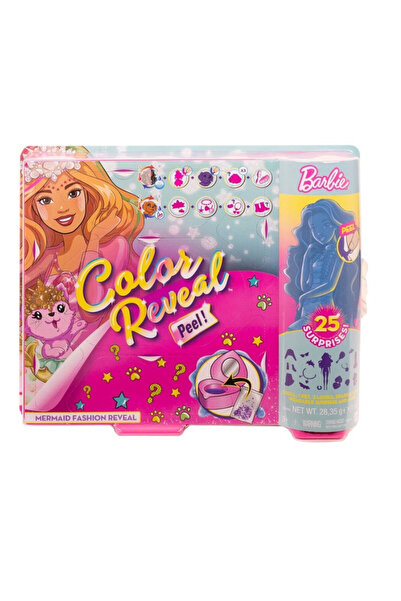 mattel Papusa Barbie, Color Reveal Peel Doll cu 25 de surprize, Mermaid Fanta...