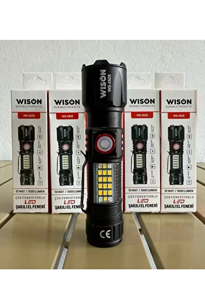 Genel Markalar WS-2828 10 Watt 1000 Lumen Çok Fonksiyonlu COB LED Şarjlı El F...