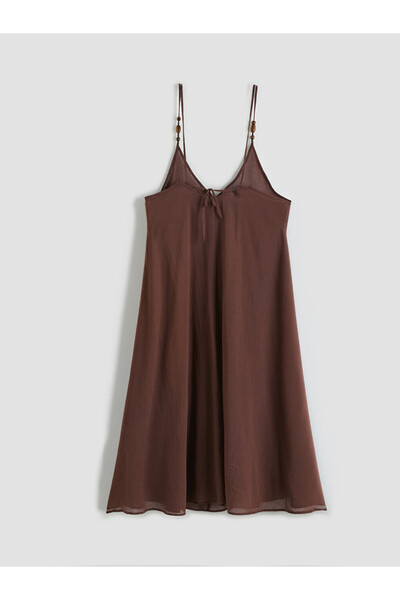 LC Waikiki Γυναικείο φόρεμα παραλίας με λαιμόκοψη V και λεπτομέρειες με χάντρες