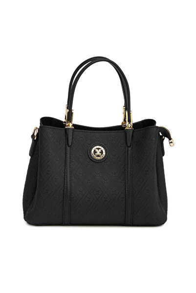 Tergan Black Print Women's Shoulder Bag - S26Y1Pr09203-R0P