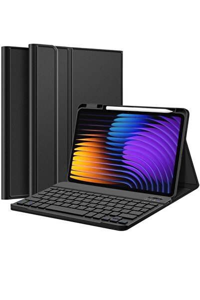 TEKNETSTORE Pad 7 Pro / Pad 7 Uyumlu Klavyeli Kılıf Bluetooth Özellikli Türkç...