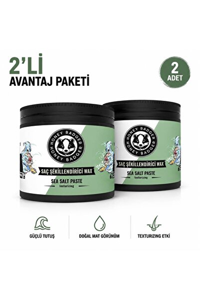 Honeybadger SEA SALT PASTE SAÇ ŞEKİLLENDİRİCİ MAT WAX 2'Lİ