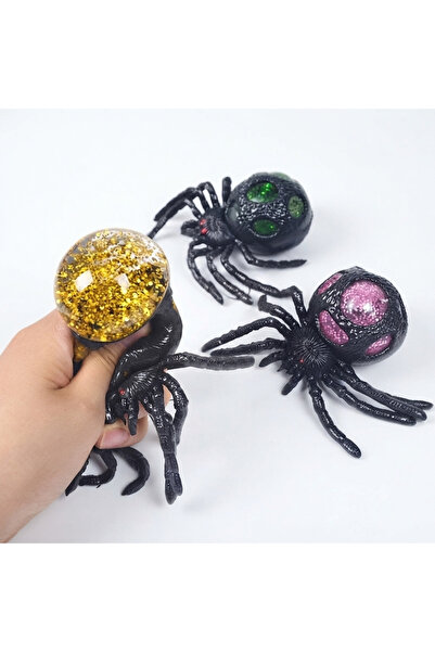 TOYTOPIA İçi Simli Örümcek Squishy - Rastgele Renk Gelir Sık Bırak Örümcek Su...